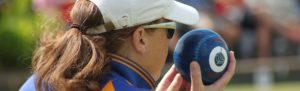 Photo of player at European Bowls Championship about to play